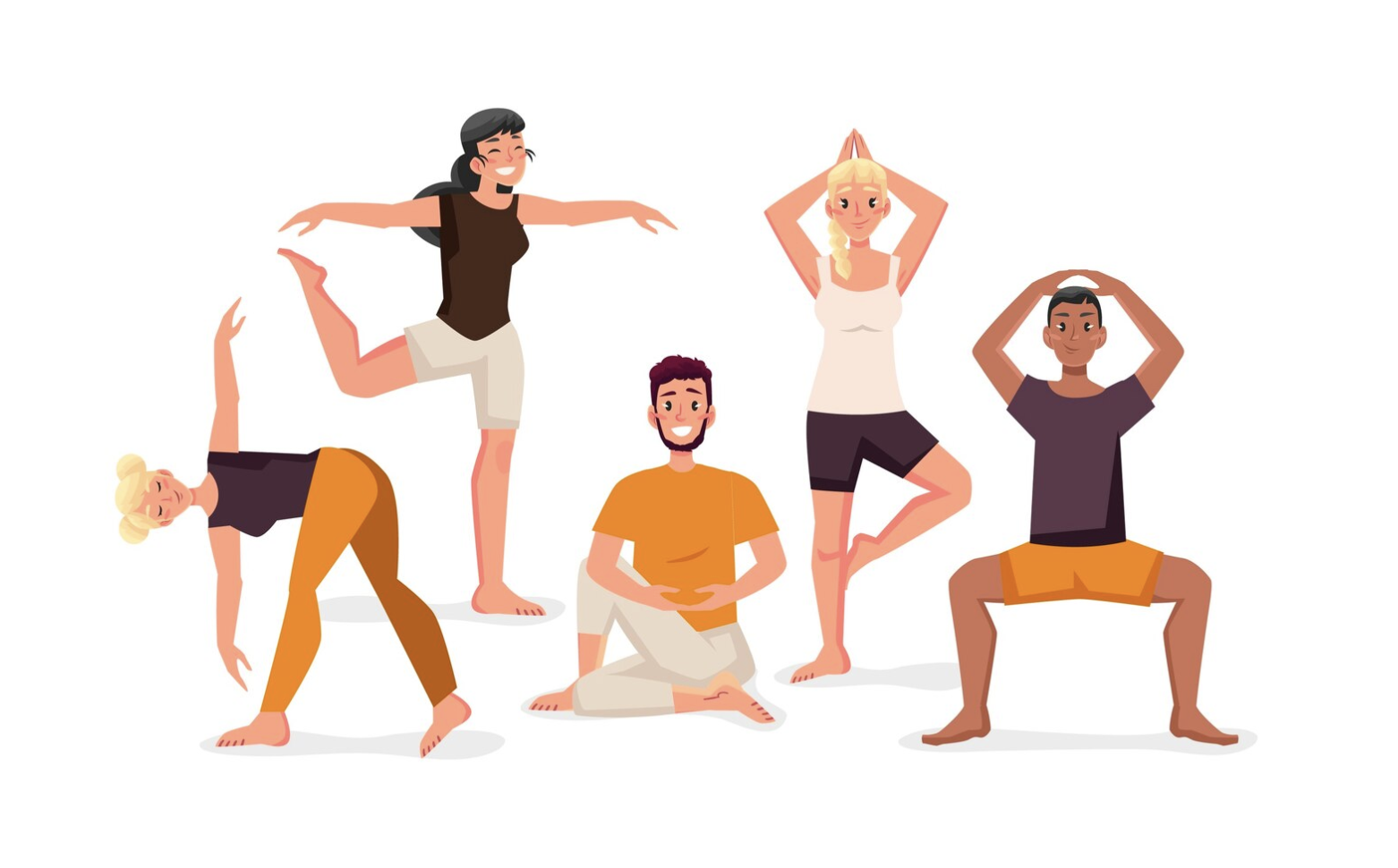 Group of Yoga Poses Freepik